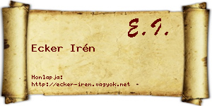 Ecker Irén névjegykártya
